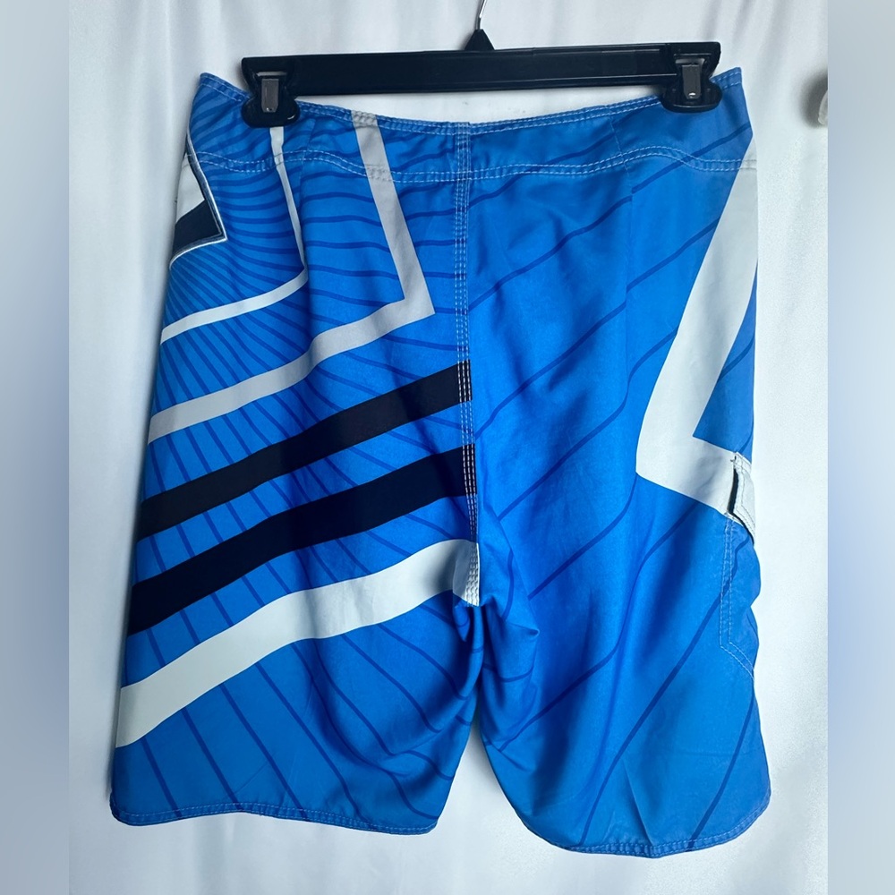 Billabong Blue and Black Board Shorts with Geometric Design - Picture 3 of 9